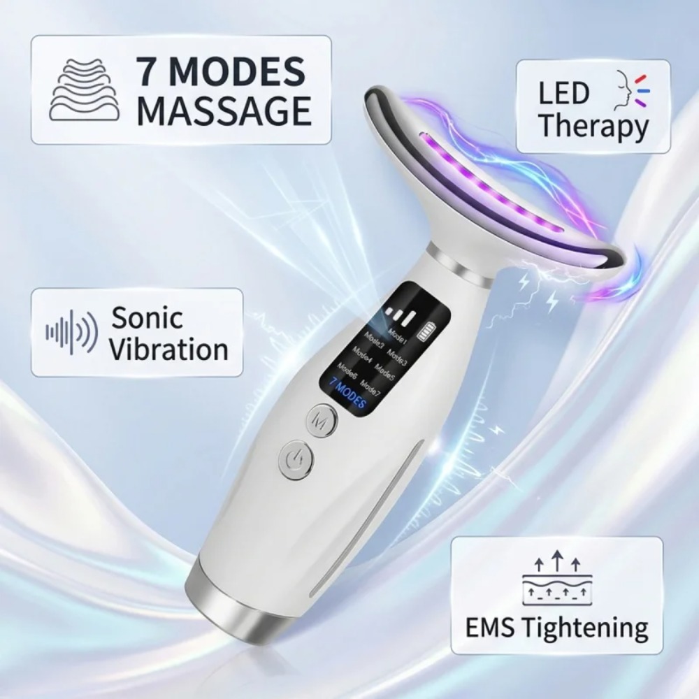 목 얼굴 리프팅 마사지기 7색 라이트 LED 광자 테라 - Skincare Glowing 리뷰 및 가격