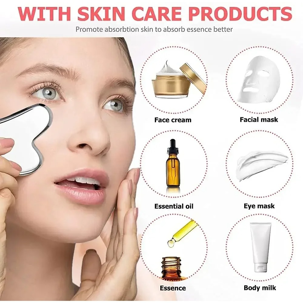2개 스테인리스 스틸 구아샤 도구 & 림프 배출 페이스 - Face Mask Skincare 리뷰 및 가격